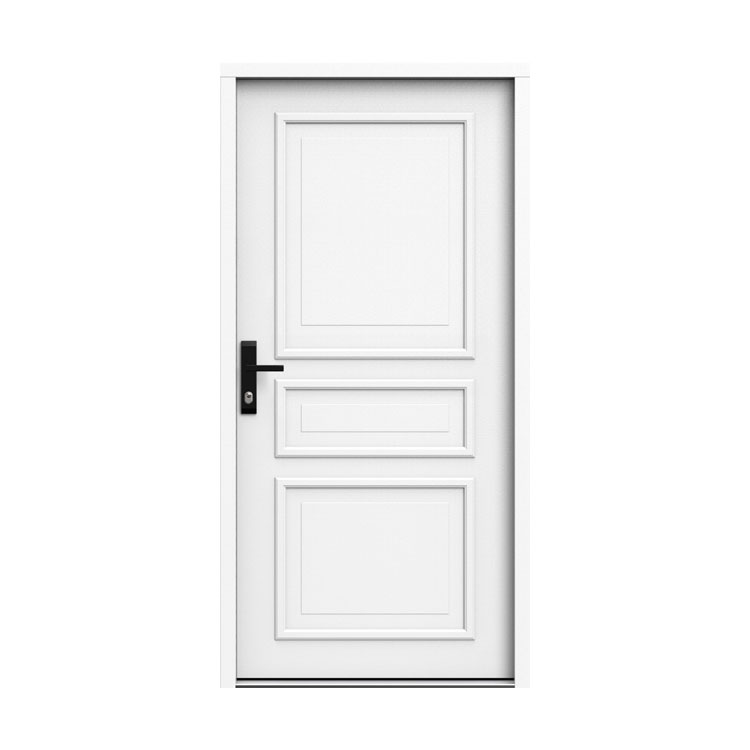 Puerta de entrada europea de acero y madera