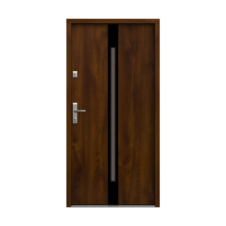 Puerta blindada de madera y acero de estilo europeo