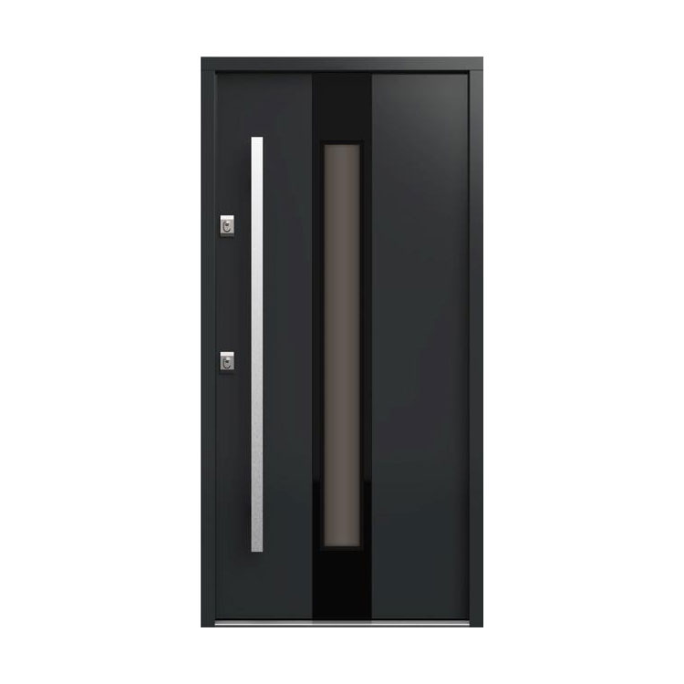 Puerta de entrada europea de puerta blindada de acero y madera