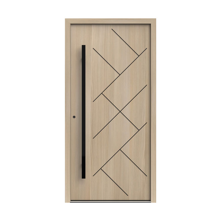 Puerta de madera de acero de estilo europeo con superficie tallada