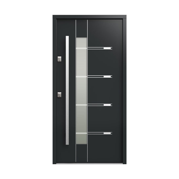 Puerta de entrada de puerta de madera europea con vidrio