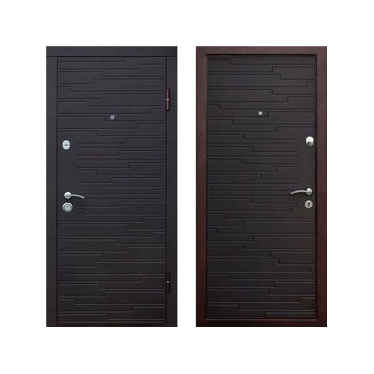 Puerta blindada de madera interior de acero exterior rusa