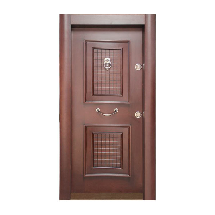 Puerta de villa blindada de madera y acero turco